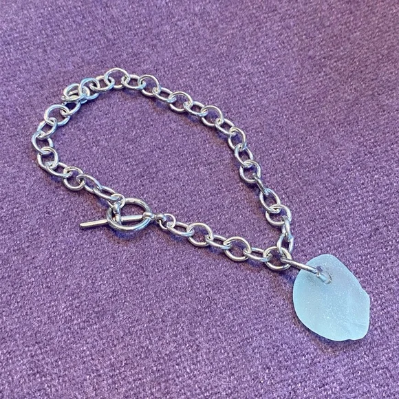 Seaglass & Sterling Silver Bracelet - Picture 4 of 8